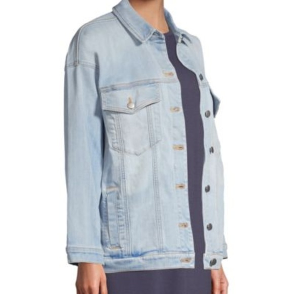 Eileen Fisher Organic Cotton Stretch Jean Jacket. - Picture 4 of 4